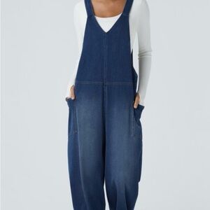 Halara flex jeans overalls size small